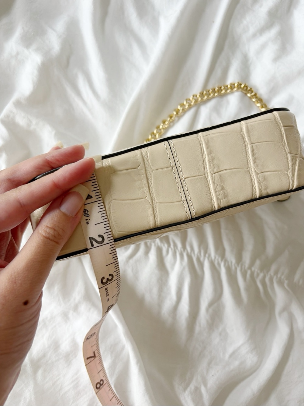 COACH Nolita 20 Croc Embossed Beige Leather Wristlet Pouch - Picture 14 of 15